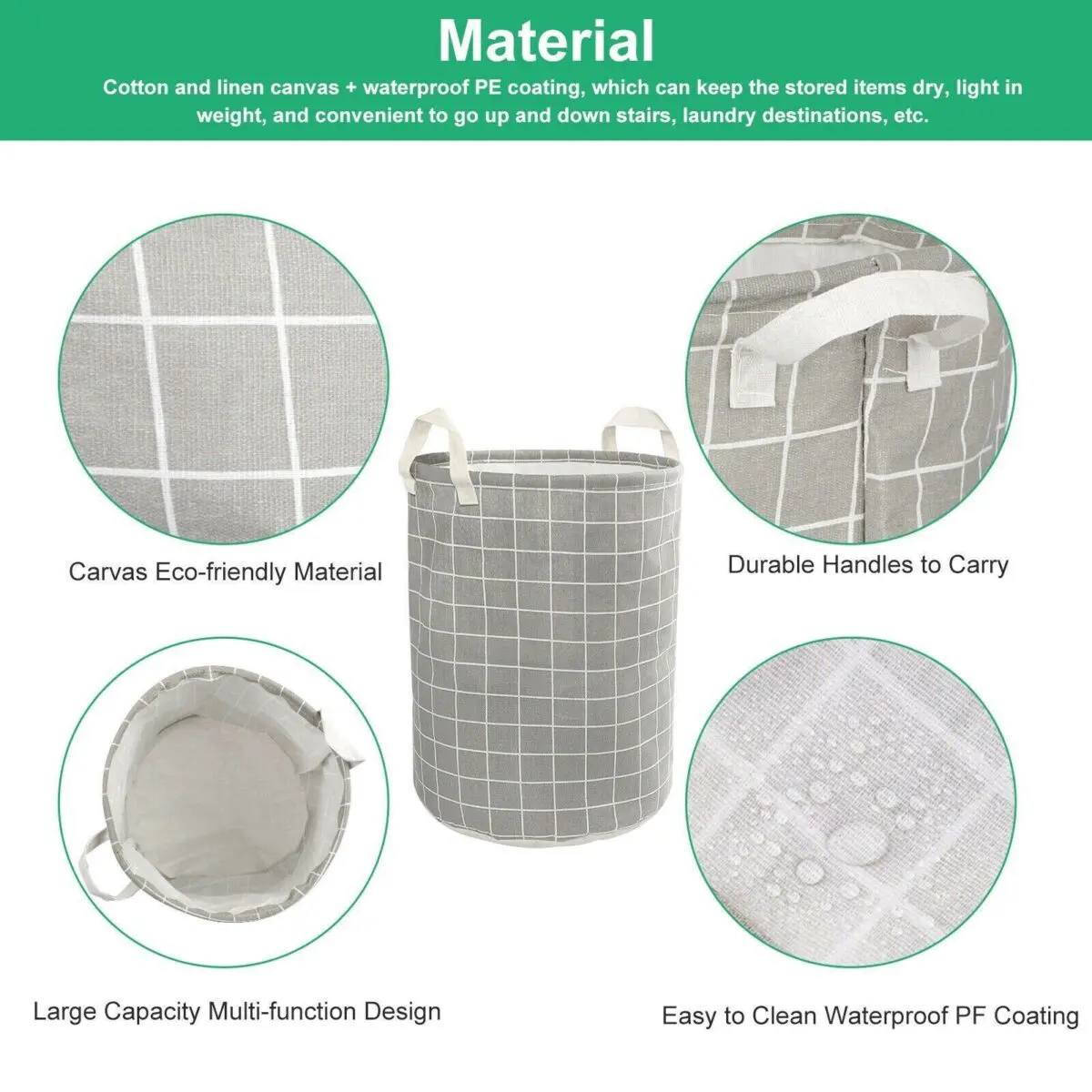 Large Foldable Storage Laundry Hamper Clothes Basket Washing Bag Bin Organizer - Image 2