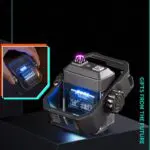 New Pulse Lighter Double Arc Outdoor Windproof Type-C Charging Electric Lighter Mechanical Alloy Rotary Gyroscope Decompression Tool - Image 4