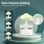 2-in-1 Desk Humidifier Rain Cloud Aromatherapy Essential Oil Zen Diffuser & Raining Cloud Night Light Mushroom Lamp - Image 4