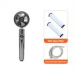 Shower Head Water Saving Flow 360 Degrees Rotating With Small Fan ABS Rain High Pressure Spray Nozzle Bathroom Accessories - Image 6